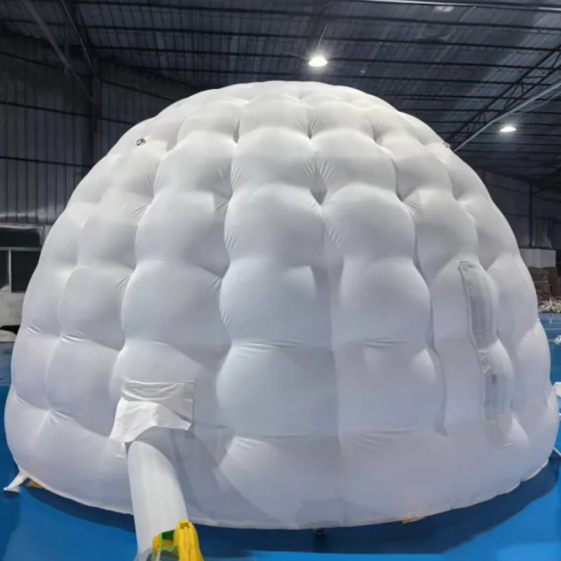Tenda igloo gonfiabile per eventi con copertura da palco gonfiabile di colore bianco per esterni, tenda da campeggio gonfiabile