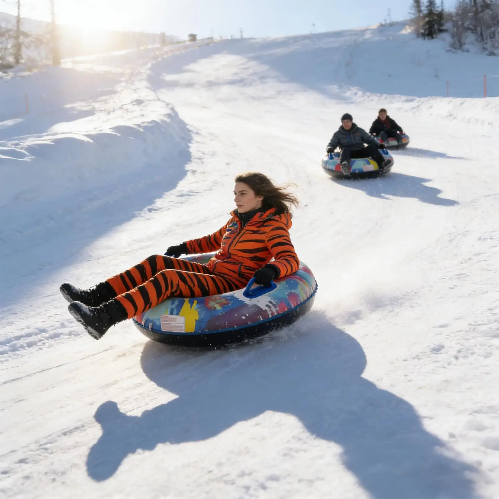 

Ultimate Winter Fun Snow Tubes, Inflatable Sleds for Thrilling Rides, Family Friends Girls Boys Adults Outdoor Snow Play