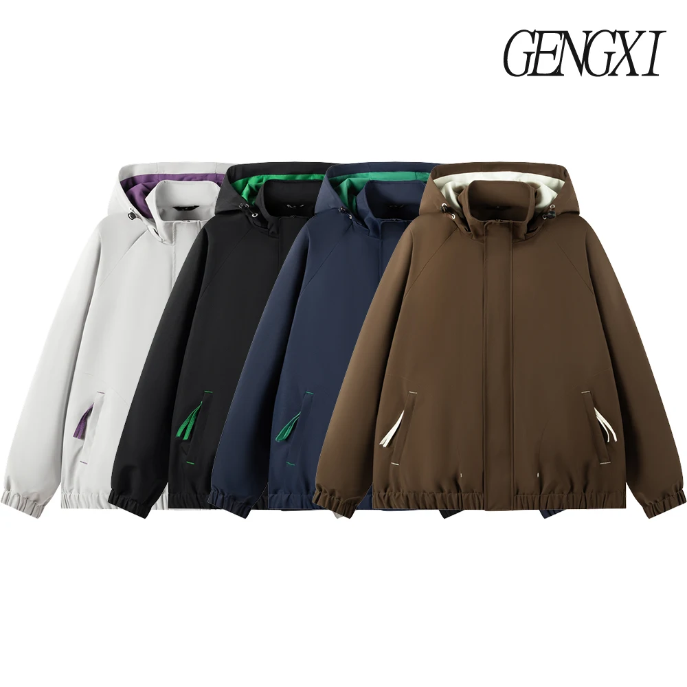 

Съемная кепка, рабочая одежда, плащ для активного отдыха, осенне-зимняя ветрозащитная и водонепроницаемая куртка с несколькими сценами, модная