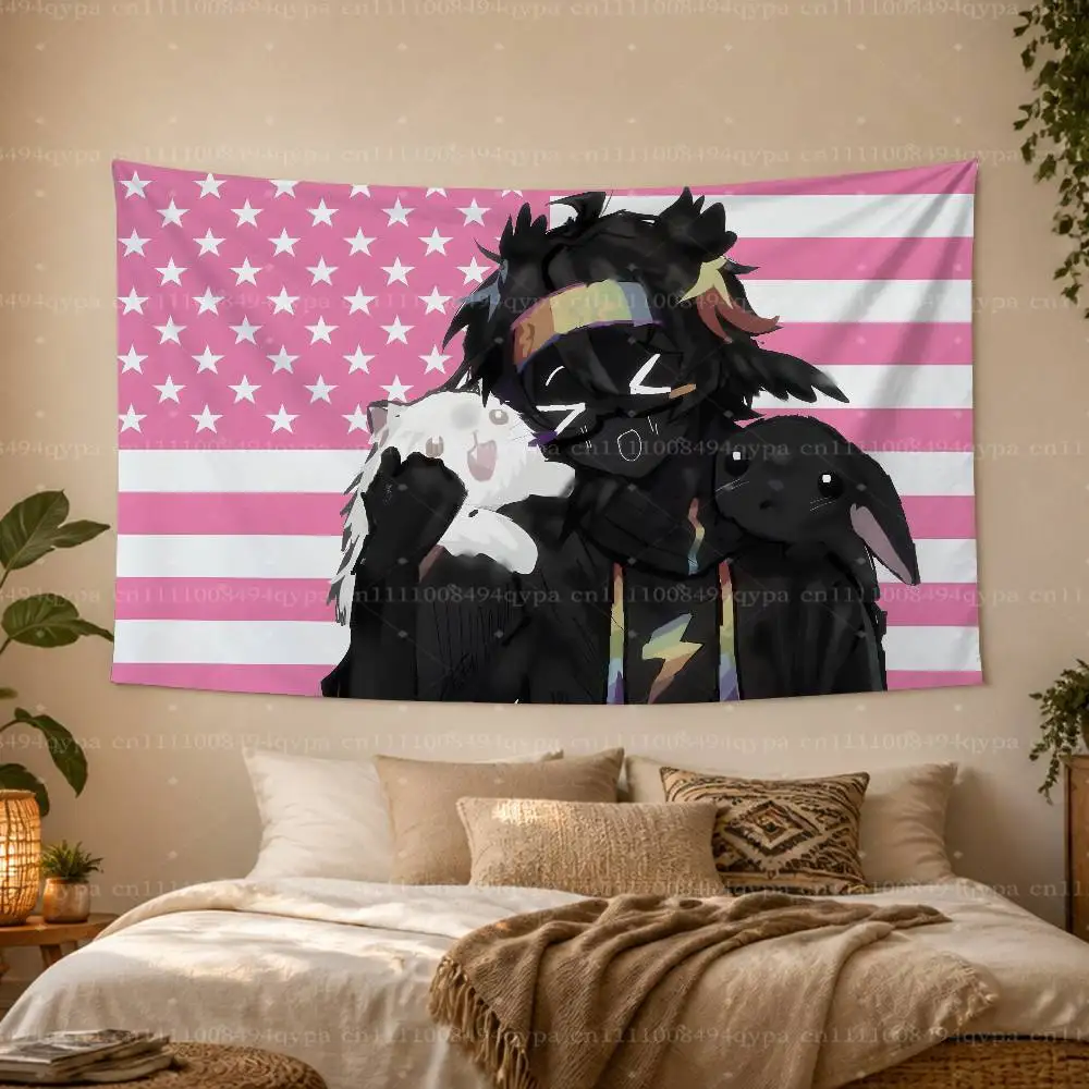 S-Spokeishere Spok U-Unstable Universe UU Amerikanischer Wandteppich mit rosa Flagge für Studentenwohnheim, Schlafzimmer, Outdoor-Dekoration, vier Ösen – Detail 19