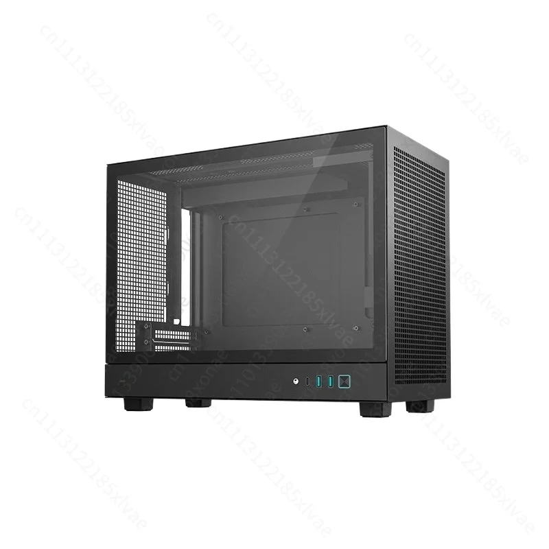 CH160 Kleine ITX-computerbehuizing met zijpaneel van mesh, handgreep, ondersteuning voor lange grafische kaarten, ATX-voeding, Type-C-interface, mini