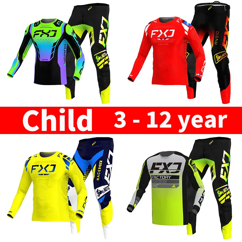

motocross jersey and pants kids clothing boy girl Youth child greenMotorcycle mx gear set racing suit Customized Number Name