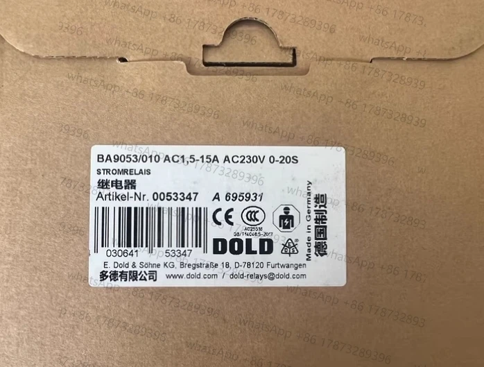 

New Current relay, BA9053/010 Quick Shipment