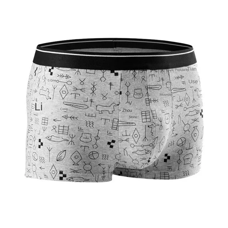 Hot Sale Boxer Shorts Men Underwear Cotton Underpants Comfortable Breathable Male Trunk U Convex Print Panties Free Shipping