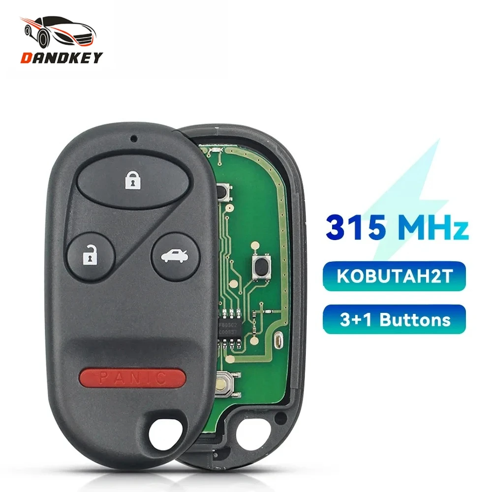 KEYYOU With Battery 315MHz FCC:KOBUTAH2T 4 Buttons Smart Remote Key Fob for Honda Accord Acura TL 1998 1999 2000 2001 2002 2003