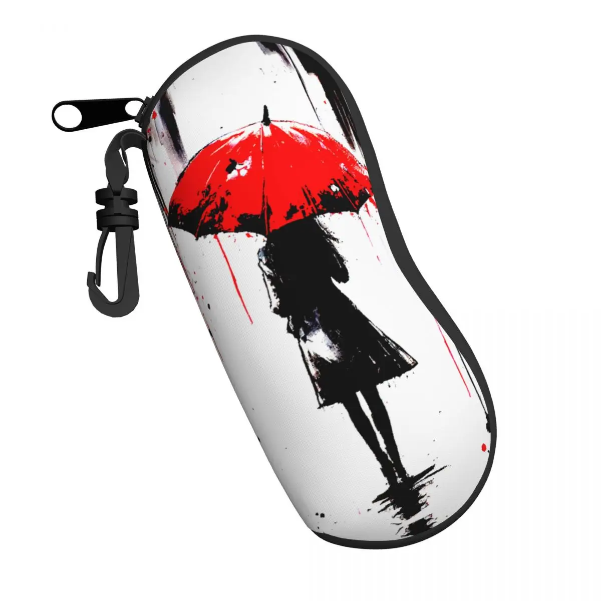 Umbrella Lady 2 Glasses Case Novelty Eyeglasses Bag Unique Purse