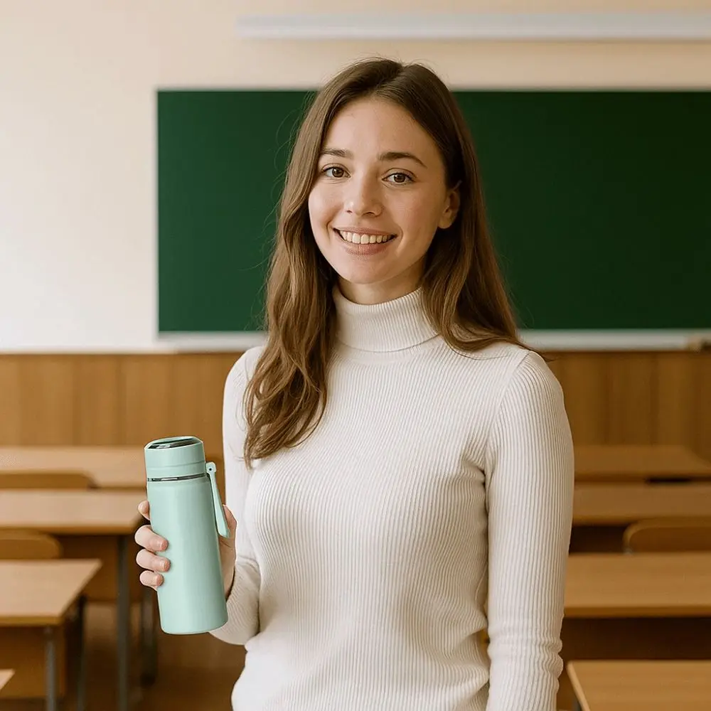 جديد Ins Style 316 قارورة حرارية من الفولاذ المقاوم للصدأ 500 مللي - كوب مفرغ مانع للتسرب زجاجة مياه معزولة محمولة للطلاب