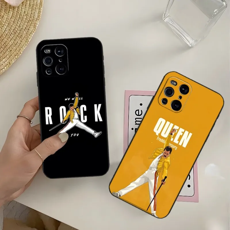 Freddie Mercury Queen Phone Case For OPPO Reno 6 Pro 7 Find X3 Neo A54 A55 X5 A16 A57 A92 A93 A74 A94 K9 K9S Back Cover