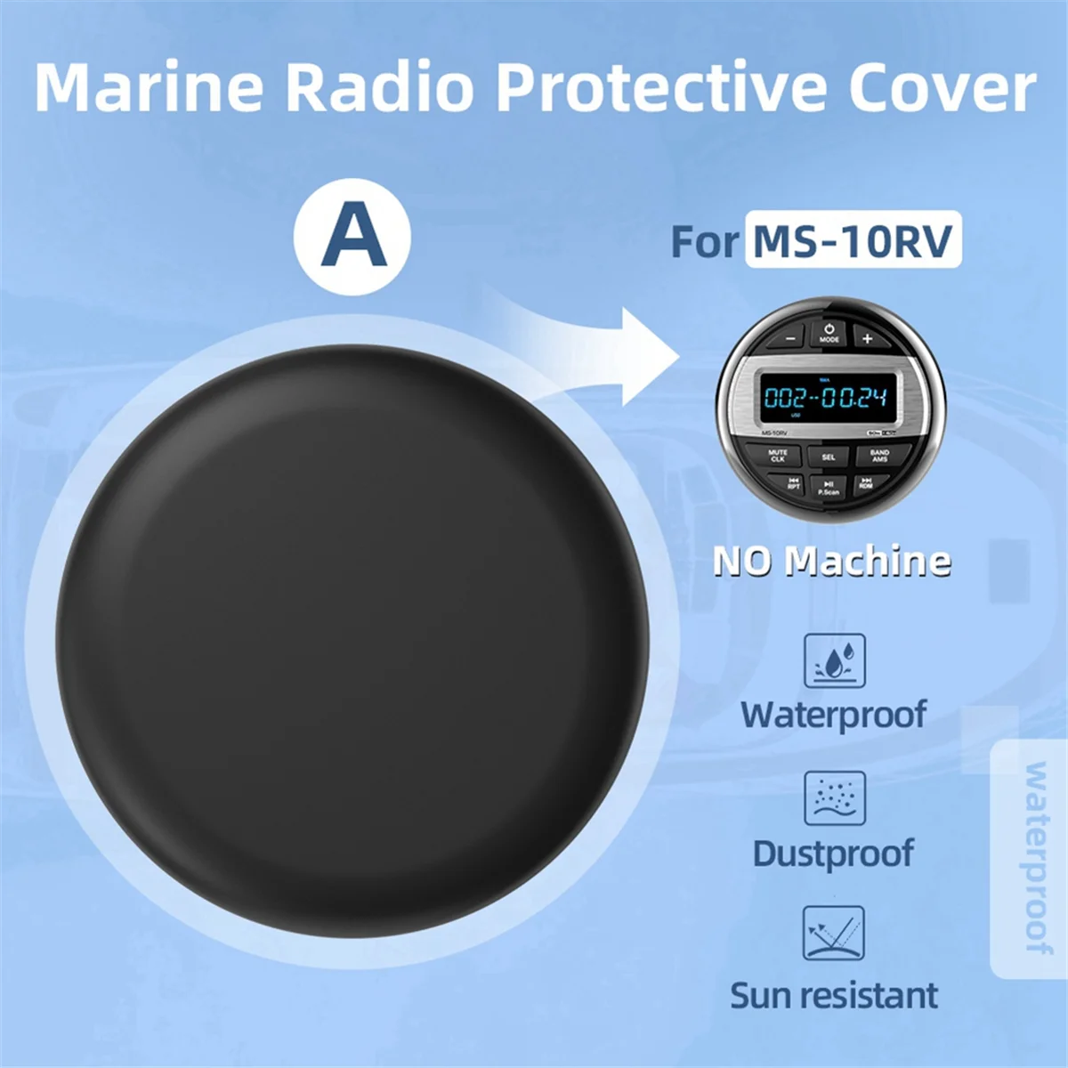 For Marine Radio Cover MP3 MP5 FM Boat Radio Soft Silicone Protector Waterproof Suit for UTV ATV SPA RZR A