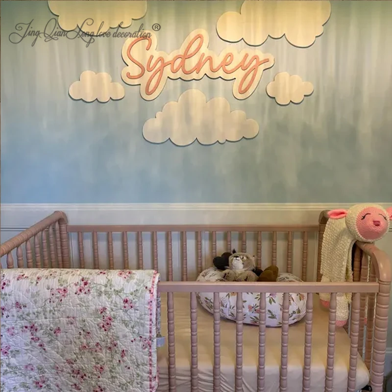 custom Large wood name sign nursery name sign girl name sign above crib name sign layered baby name sign boy name sign