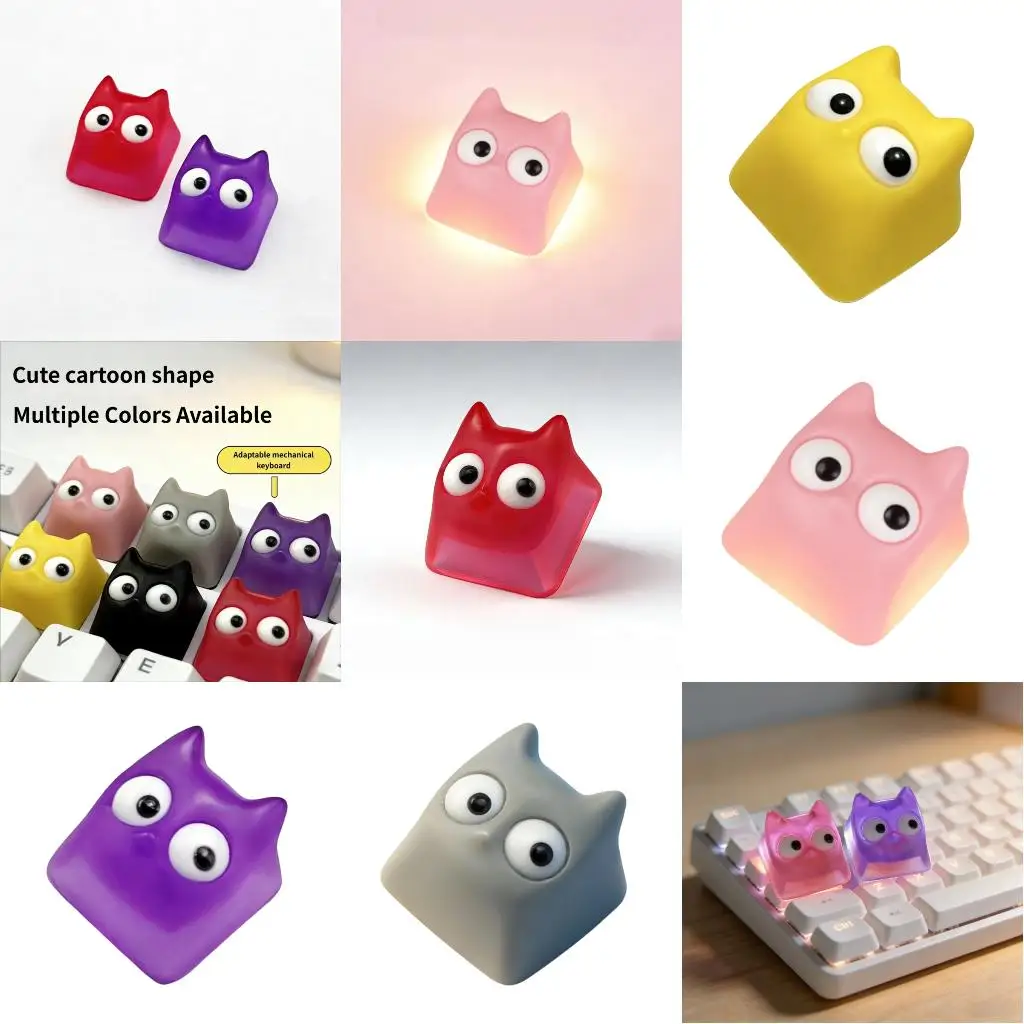  Handcrafted 3D Devil Kitten Resin Keycap Epoxy Irregular Keycap Unique for Mechanic