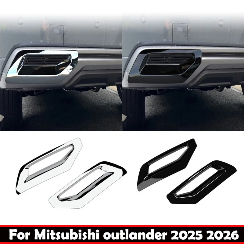 

Для Mitsubishi Outlander 2025 2026 Abs хромированный черный задний бампер противотуманная фара декоративная рамка выхлопная труба накладка на выпускное отверстие воздуха