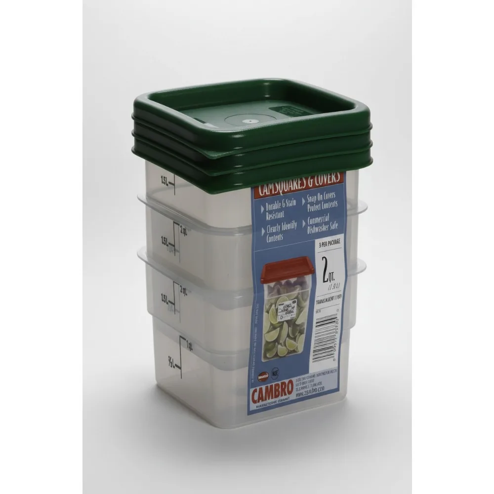 

Квадратные контейнеры для хранения пищевых продуктов из 3 предметов с крышками, 2 литра — прочные, компактные для домашнего использования на кухне