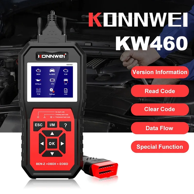 KONNWEI Brand Exclusive Obd2 Scanner For Mercedes-Benz Airbag Oil ABS EPB DPF SRS TPMS Automotive Engine Code Reader Fault Tool