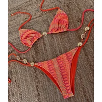 2025 Halter Bikinis Women Swimsuit New Sexy Swimwear Knitted Bikini Set Brazilian Biquini Micro Female Beachwear Party Wear