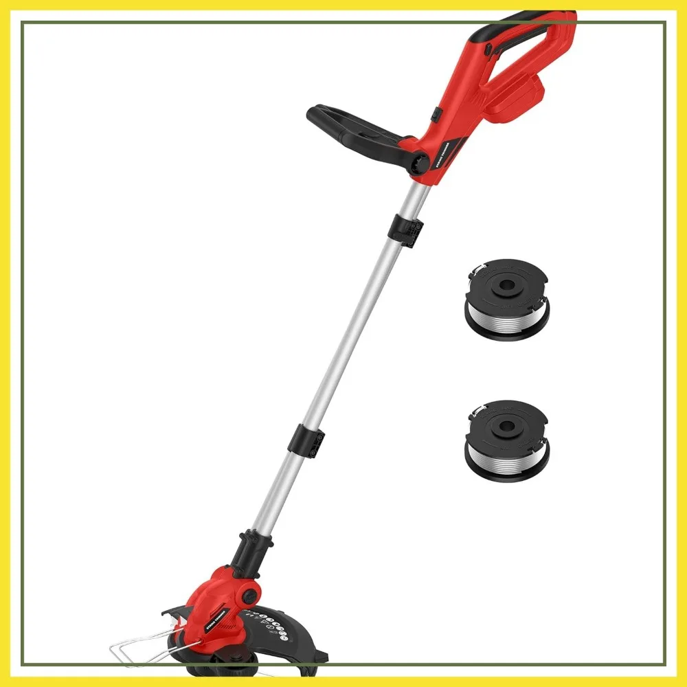 

3 in 1 Cordless String Trimmer 12" Electric Weed Wacker Auto Feed Foldable Trimmer/Edger/Mower for Yard Garden