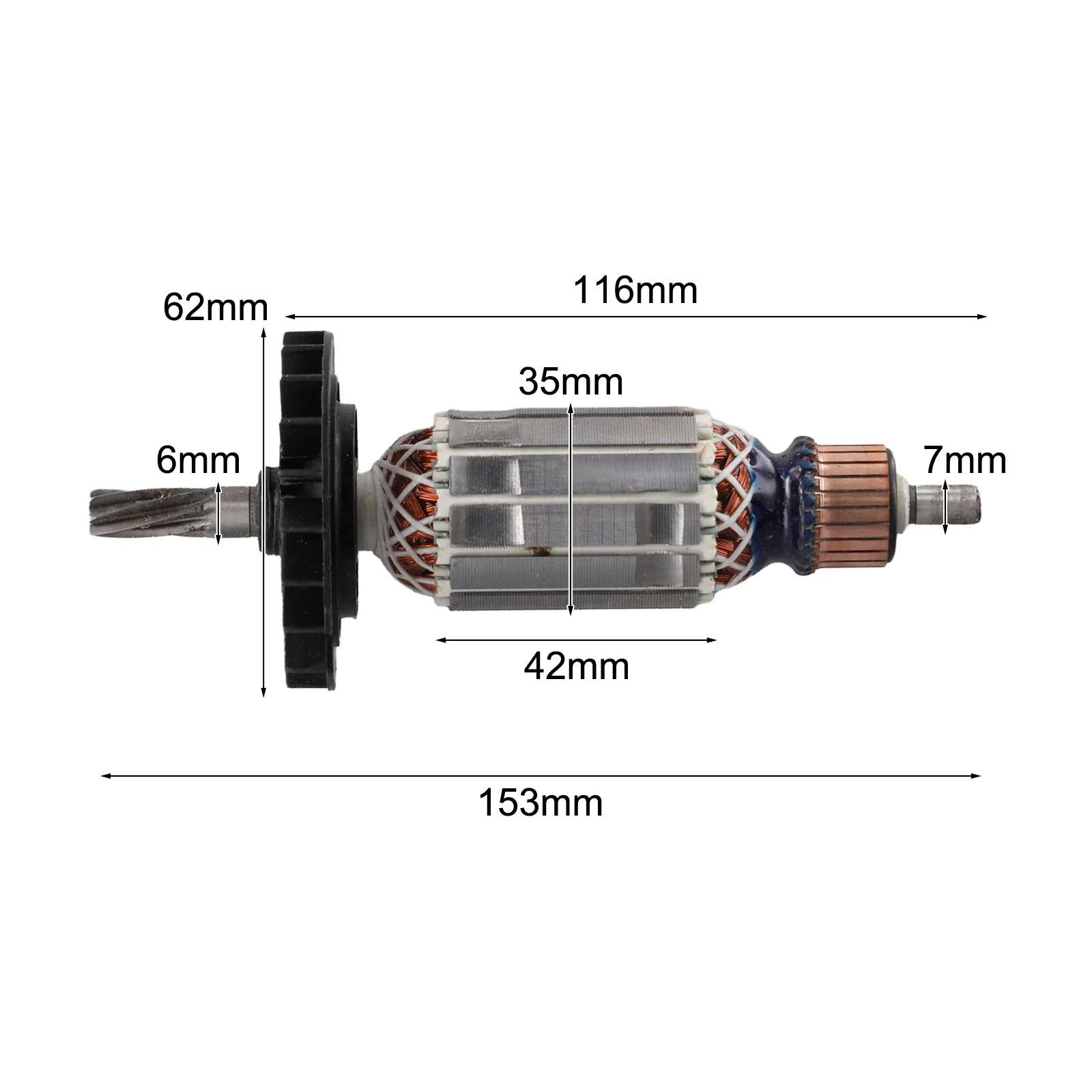 Ensure a Proper Fit with this Armature Rotor Replacement for Bosch 2 26 2 26DRE 2 26 DFR Rotary Hammer Electric 7 Teeth