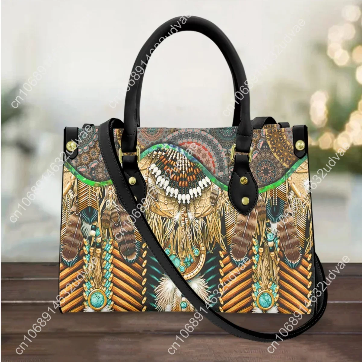 Boho Style Bohemian Tribal Design Handbags and Purse for Women Casual PU Leather Ladies Crossbody Bags Woman Mini Girls Tote Bag