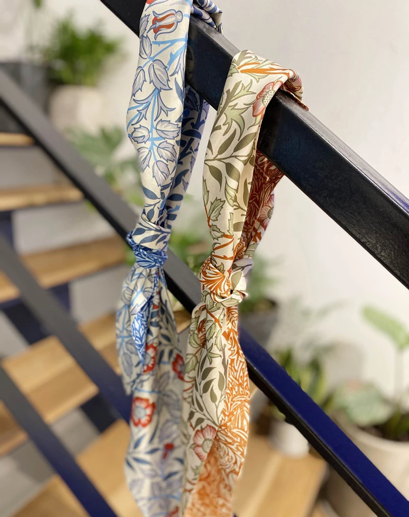 シルクスカーフ女性用両面印刷装飾用本物のシルクマルベリーシルクロング長方形スカーフネクタイパッケージ装飾