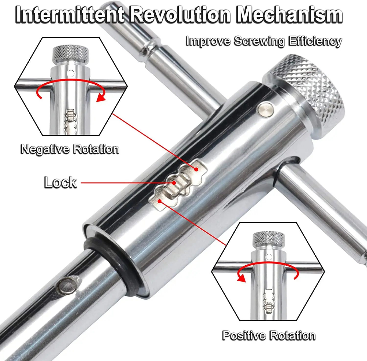 Adjustable T-Handle Ratchet Tap Holder Wrench, Machine Screw Thread Metric , Bothway Hand Screw Tap Set Manual Tapping Tool Kit