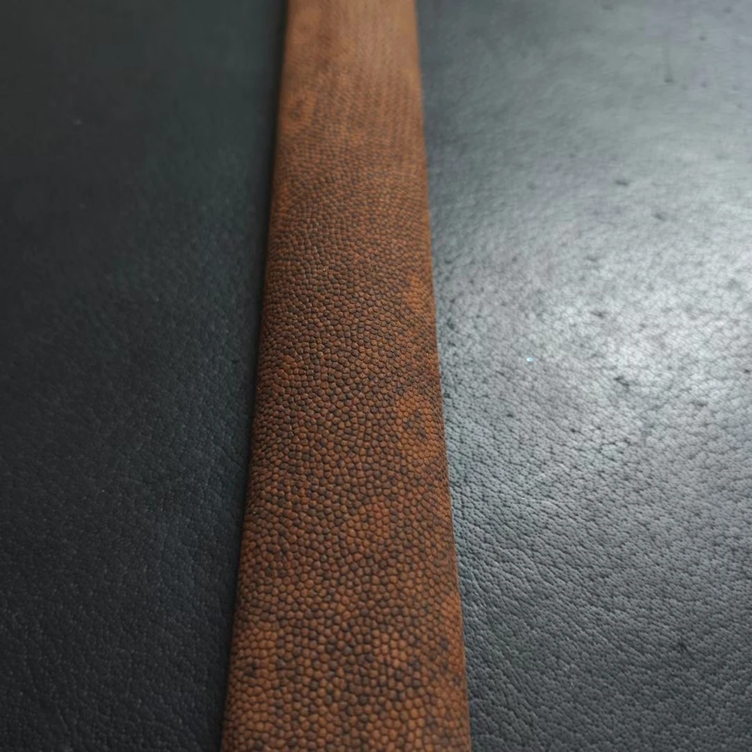 Brown Leather Cue Wraps  Embossed Craft Lizard Wave Frosted Cow Leather Billiards Pool Stick Grip 32cm*12cm Thickness 0.6mm