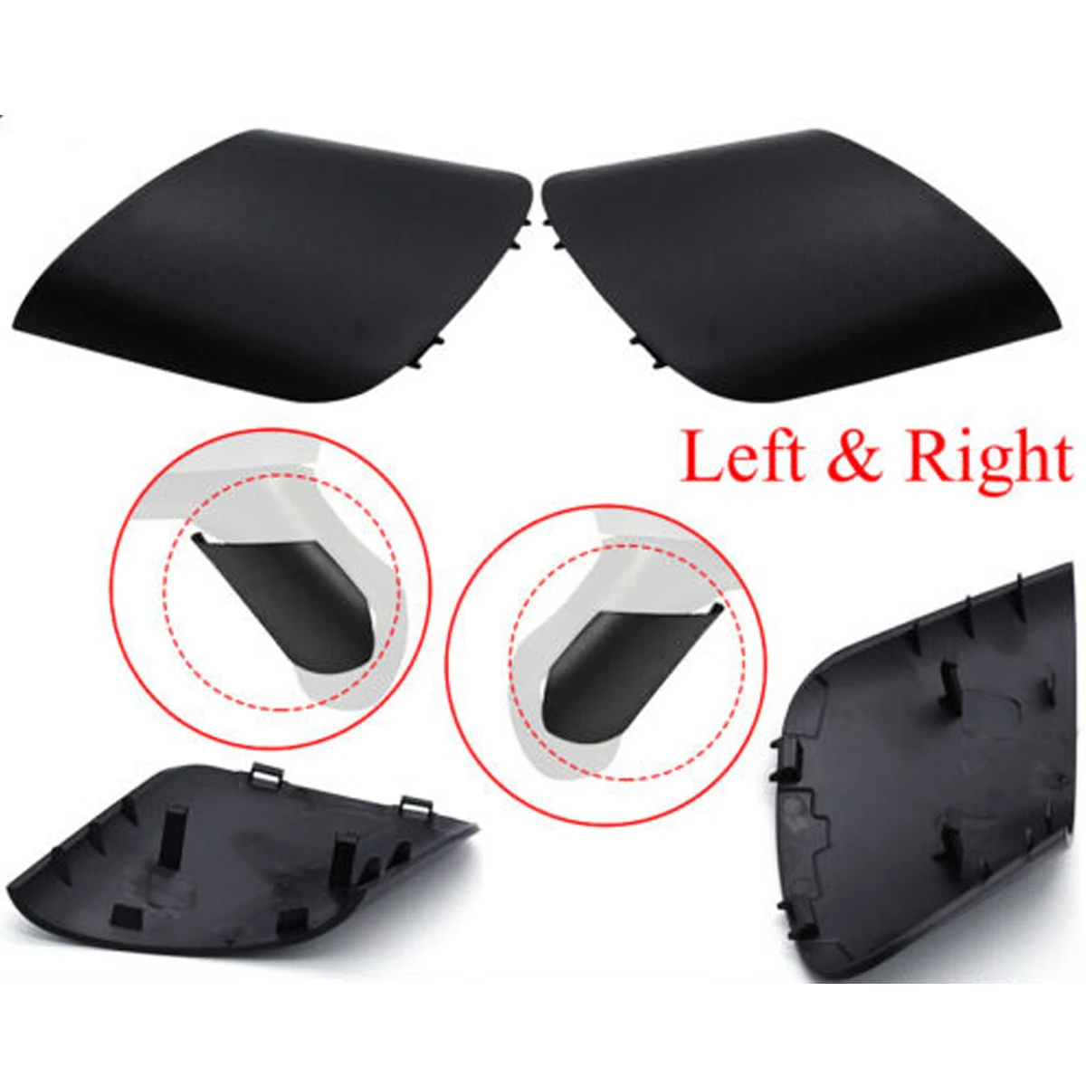 L / R Rearview Mirror Cover For Fiat Grand Punto Rear View Mirror Cover Black Car Side Door Rearview Cap 735596884 735539385