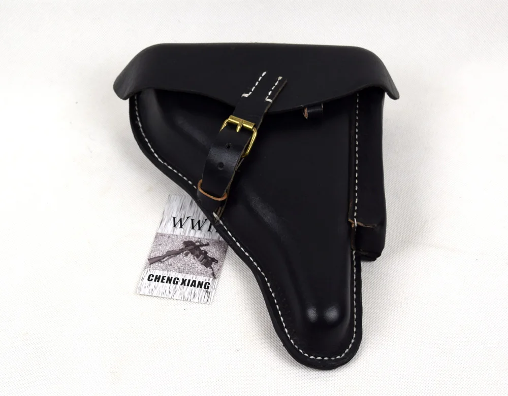 

Cosplay German Luger P08 P-08 Hardshell Holster Black Genuine Leather