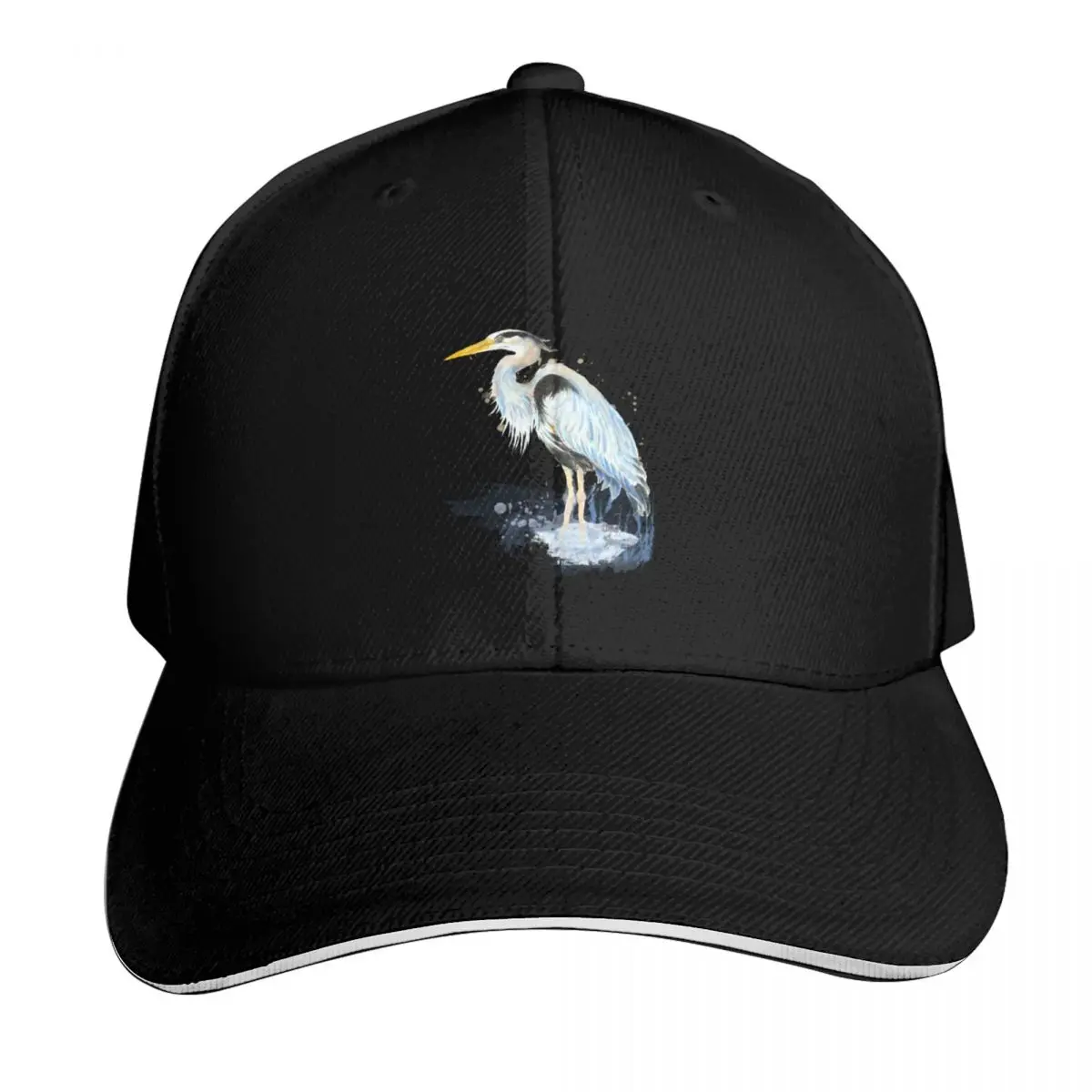 Watercolor Great Blue Heron Wildlife Bird art Baseball Cap custom caps Luxury Brand cute For Women 2026 Men's
