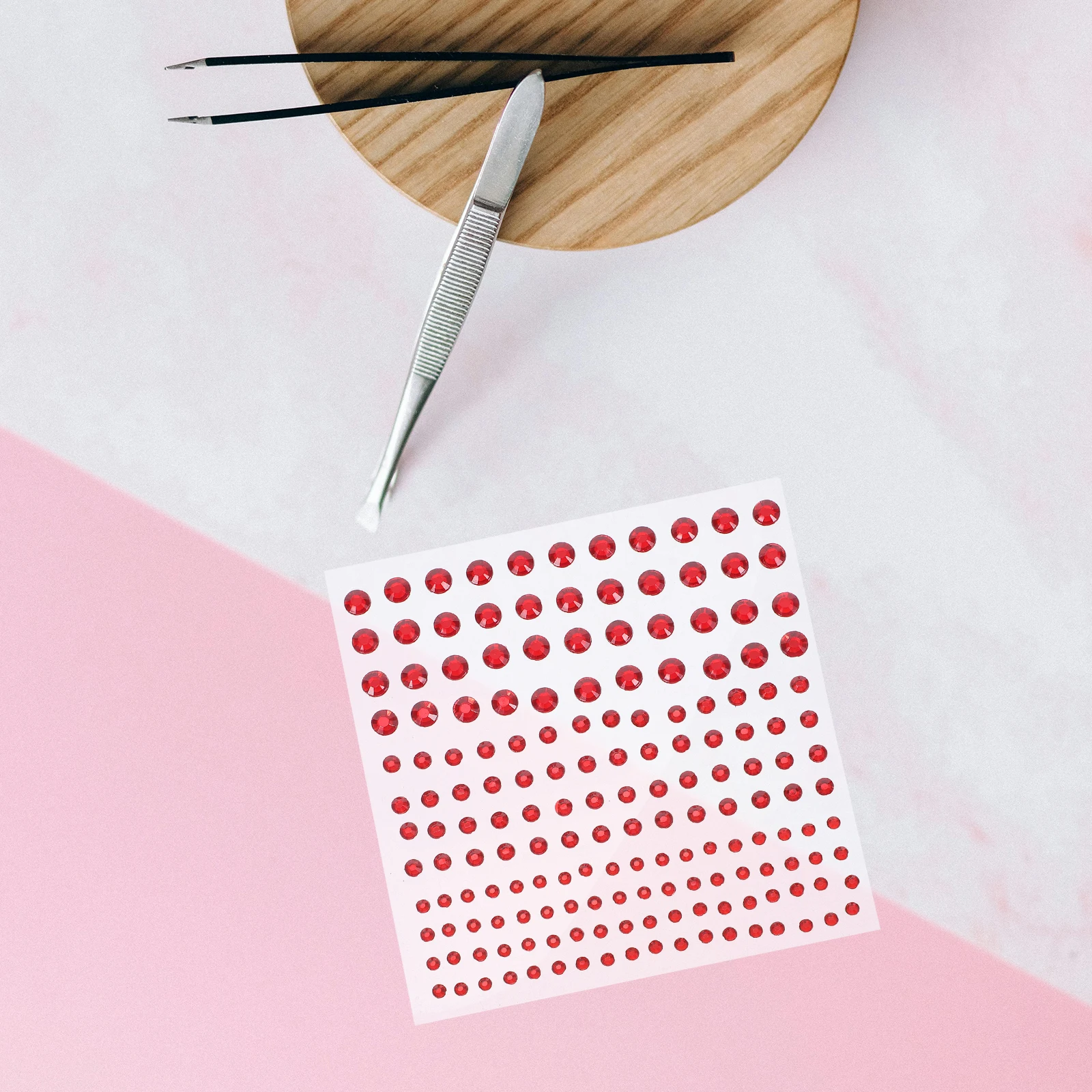 20 pçs design da arte do prego acessórios de decoração 3mm 4mm 6mm strass acrílico vermelho flatback encantos auto adesivo geléia unhas gemas