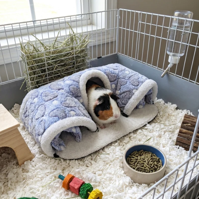Guinea Pig Tunnel, Small Animal Hidden Tube Toy Comfortable Plush Tunnel, Suitable for Guinea Pigs and Small Pets view 2