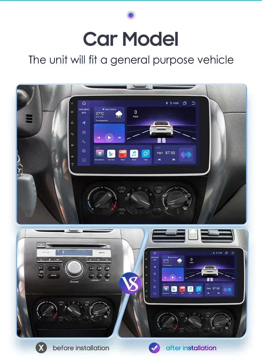 Octa Core 1 Din Universal Radio Wireless Carplay Car Multimedia Player Autoradio Removable 360° Rotatable Screen Stereo DAB OBD