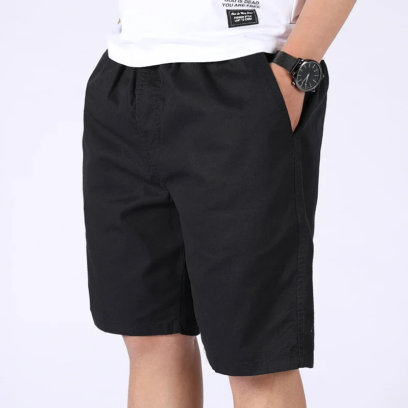 Herren Casual 100% Baumwoll-Shorts Weich Gewaschen Locker Sitzende Bermuda-Shorts Sommer Elastischer Bund Kordelzug-Shorts für Herren Tägliche Kleidung – Detail 25