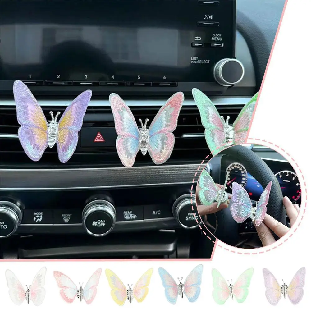 Moving Butterfly Car Center Console Air Outlet Aromatherapy Ornament For Girlfriend Car Refreshing Fluttering Butterfly Decor