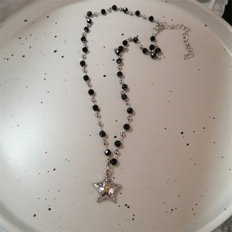 Vintage Y2k Accessories Aesthetic Star Pendant Necklace for Women Men Cool Hip Hop Kpop Pentagram Chain Necklaces Jewelry