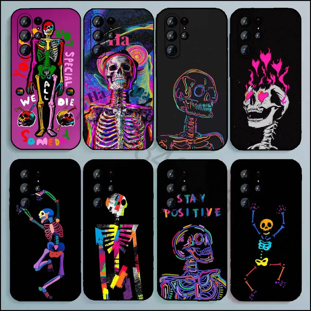 Skeleton Phone Case for Samsung Galaxy A20,21s,22,31,32,52,71,80,A91,5G Colorful Cover Smartphone Pretty