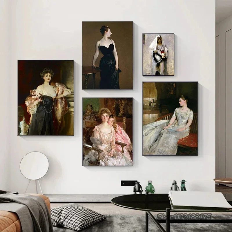 Vintage Mrs. Helen Vincent John Singer Sargent Beauty Wall Art, HD Canvas Print Poster, Home, Living Room, Room Decor