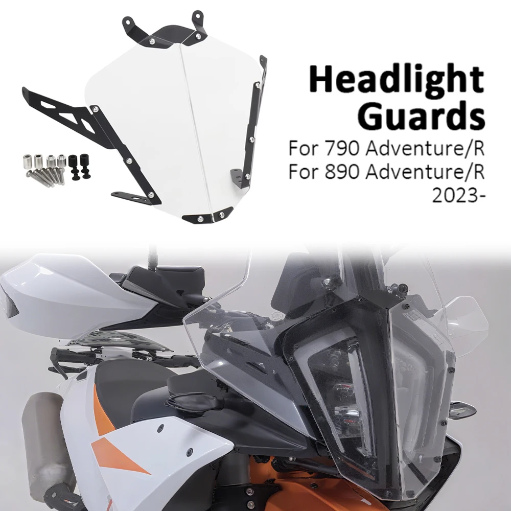 

Fit For 790 Adventure ADV R 890 ADVENTURE Adv R 2023 2024 Motorcycle Front Headlight Acrylic Guard Cover Protector Decorative