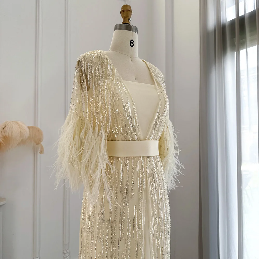 Sharon กล่าวว่า Light หรูหราดูไบขนชุดราตรีสำหรับงานแต่งงานของผู้หญิงคำสีม่วงอย่างเป็นทางการชุดร...