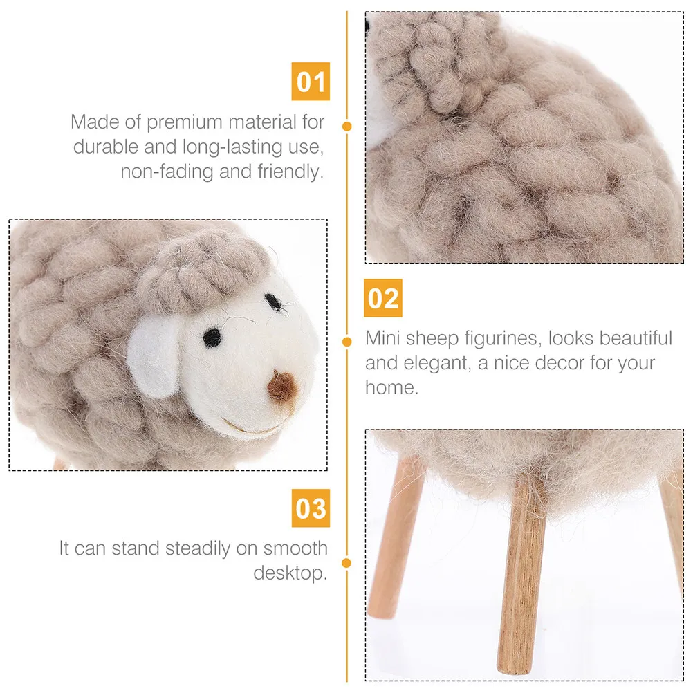 Felt Sheep Christmas Desktop Decorations Set – 2pcs Cute Tabletop Ornaments for Home Holiday Festival Display