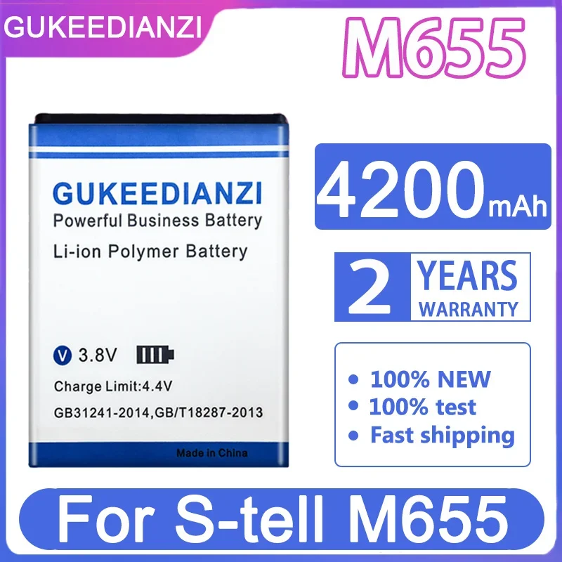 

GUKEEDIANZI Replacement Battery M 655 4200mAh For S-tell M655 Mobile Phone Batteries