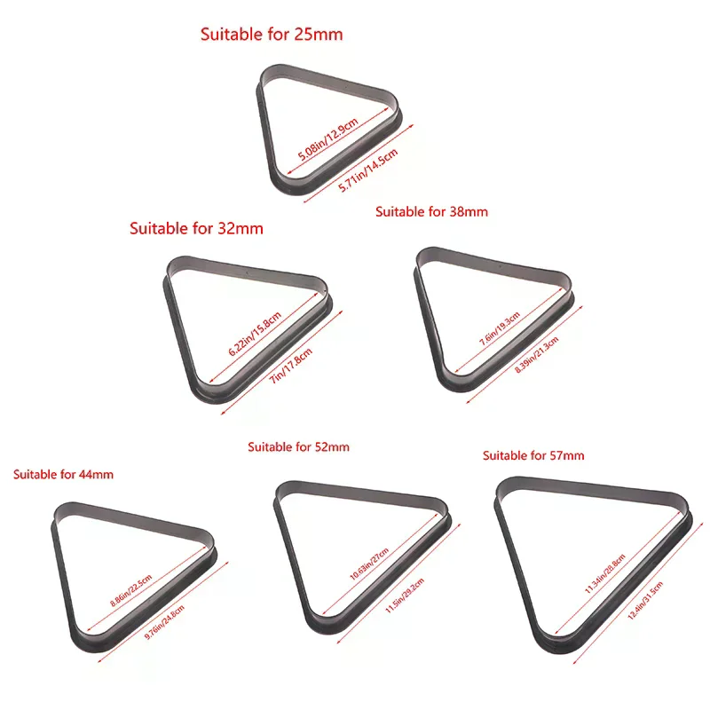 1Pc Snooker Tri-angolo Biliardo Triangolo Telaio Rack Tavolo di Plastica Palla Rack Snooker Accessori 25mm 32mm 38mm 44mm 52mm 57mm