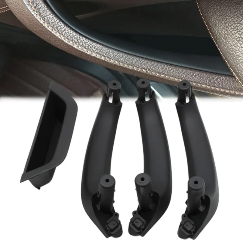 

4Pcs/Set Black Interior Door Pull Handle For BMW X3 F25 X4 F26 2011-2017, ABS Plastic Interior Door Handle Front Rear Left/Right