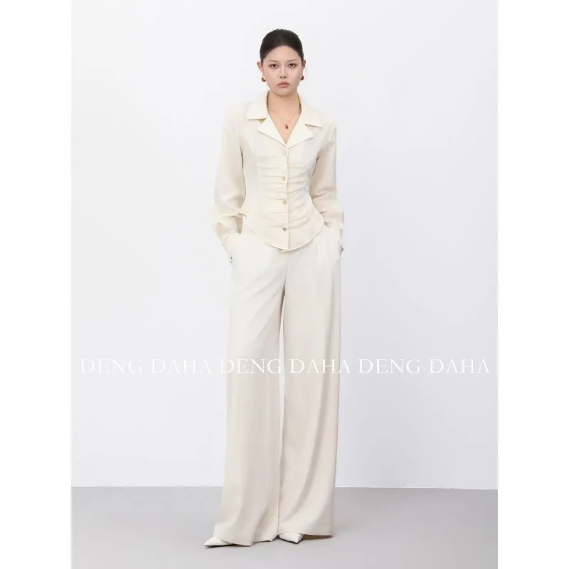 Women's Clothing 2025 Spring New Irregular Slim Shirt Tops Blouses