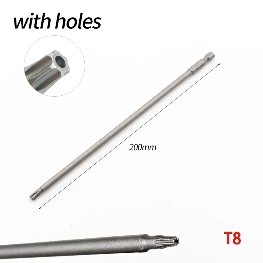 Embout de tournevis Torx extra long de 20cm, sécurité magnétique, perceuse électrique à tige hexagonale T8 T10 T15 T20 T25 T27 T30 T40