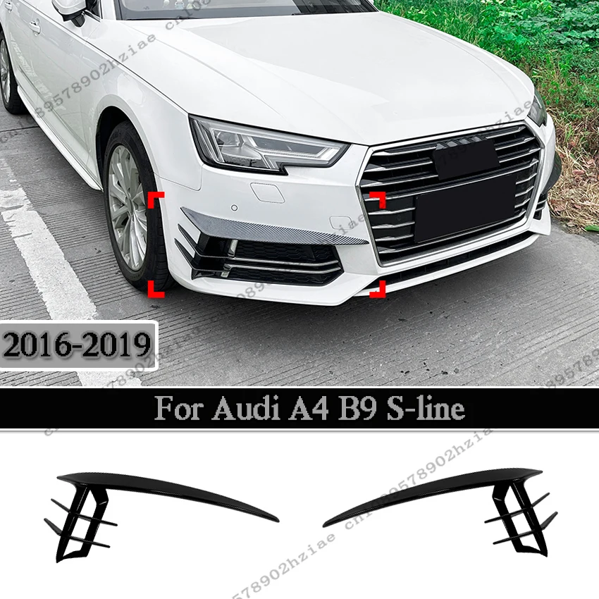 

Рамка противотуманной фары, боковой диффузор, разветвитель для Audi A4 B9 S-line TFSI TDI 2016-2019, глянцевая черная рамка противотуманной фары, комплекты кузова, тюнинг