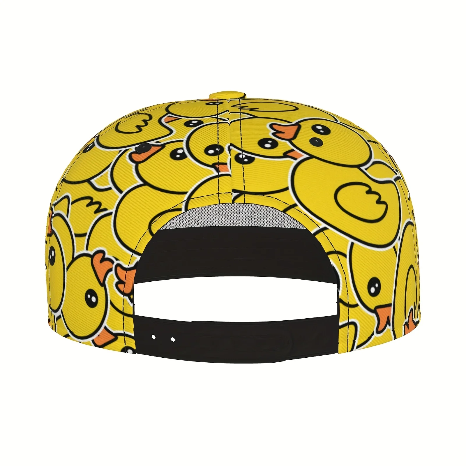 [Yellow Duck Cap] Lightweight Polyester Adjustable Snapback Cartoon Yellow Duck Baseball Cap | Unisex Summer Beach Trucker Cap,