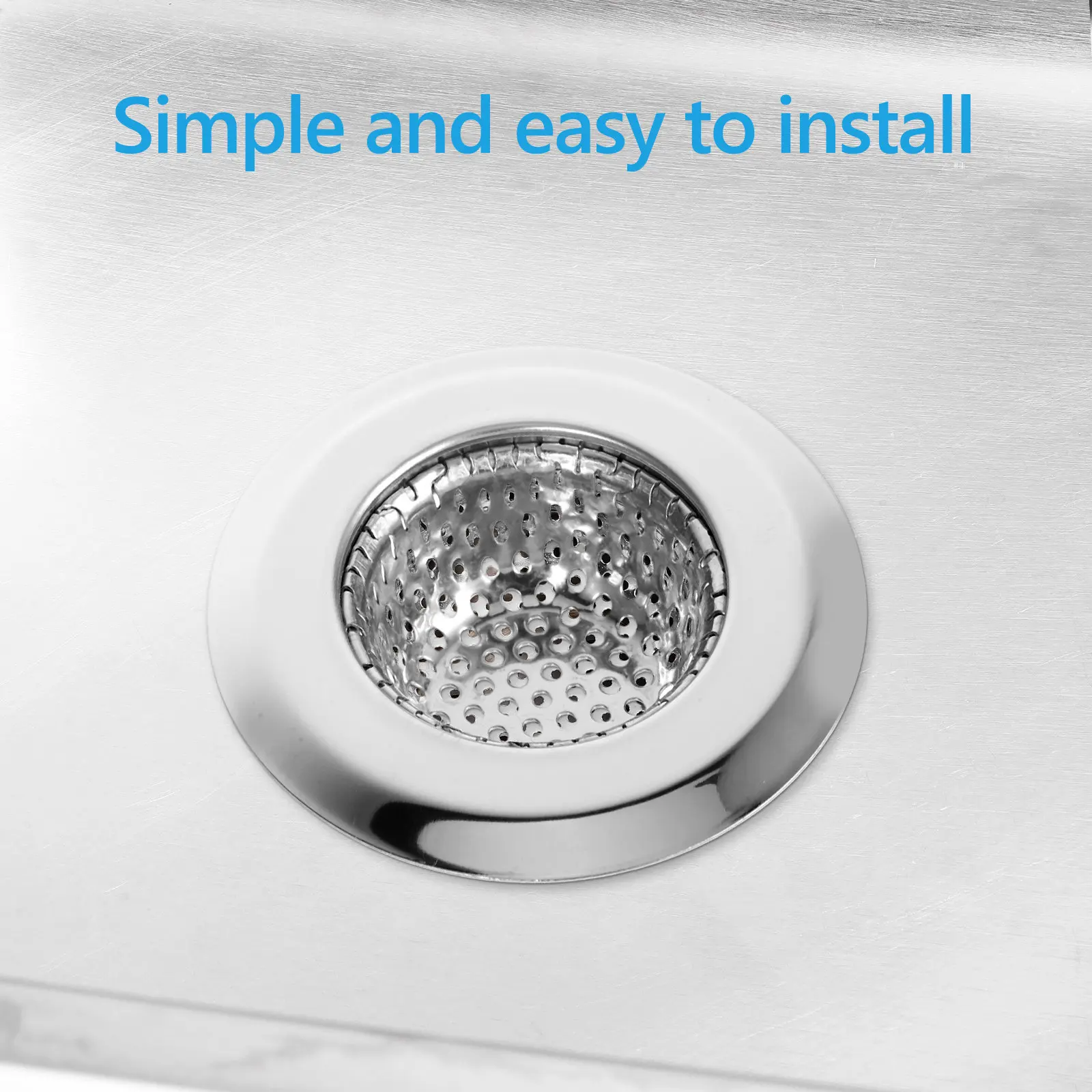 

Комплект из 2 фильтров для кухонной раковины из нержавеющей стали: сетчатый фильтр-ловушка для волос и остатков еды, предотвращающий засоры