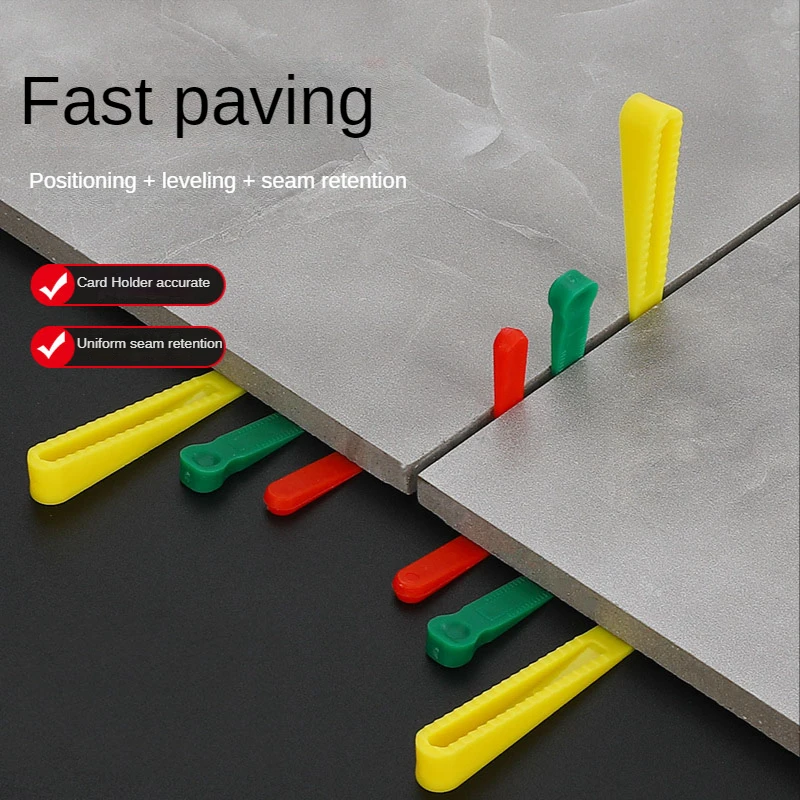 100 Pieces Tile Leveling System Wedge Shim 0.5-6MM Reusable Leveling Clips Floor Locator Wall Tile Laying Leveling Tools