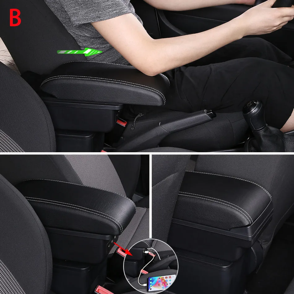 Boîte de rangement d\'accoudoir de voiture, pièces de rénovation, accessoires de voiture, détails intérieurs, Seat Ibiza 6j et Ibiza 6L