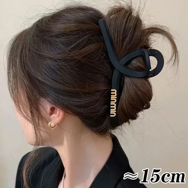 Black Matte Hair Clip For Women Fashion Elegant Hairgrips Large Hair Claw Clips Girls Hairpins Korean Style Hair Accessories